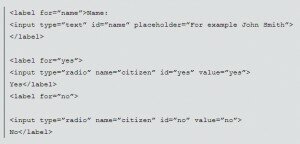 Поля ввода и ярлыки формы ввода